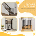 Load image into Gallery viewer, 36"H Dog Gate with Cat Door, Pet Gate with Small Door, Easy Open Indoor Dog Gates for Doorways, House, Stair, 29"-31.5" Long, Black
