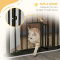 Load image into Gallery viewer, 36"H Dog Gate with Cat Door, Pet Gate with Small Door, Easy Open Indoor Dog Gates for Doorways, House, Stair, 29"-31.5" Long, Black
