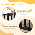 Load image into Gallery viewer, 36"H Dog Gate with Cat Door, Pet Gate with Small Door, Easy Open Indoor Dog Gates for Doorways, House, Stair, 29"-31.5" Long, Black
