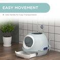Load image into Gallery viewer, Enclosed Cat Litter Box, Covered Litter Box with Lid and Scoop, Cat Box Enclosure with Pull-out Drawer Type, Front Door and Skylight, Easy to Clean, Blue
