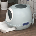 Load image into Gallery viewer, Enclosed Cat Litter Box, Covered Litter Box with Lid and Scoop, Cat Box Enclosure with Pull-out Drawer Type, Front Door and Skylight, Easy to Clean, Blue

