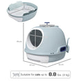 Load image into Gallery viewer, Enclosed Cat Litter Box, Covered Litter Box with Lid and Scoop, Cat Box Enclosure with Pull-out Drawer Type, Front Door and Skylight, Easy to Clean, Blue
