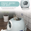 Load image into Gallery viewer, Enclosed Cat Litter Box, Covered Litter Box with Lid and Scoop, Cat Box Enclosure with Pull-out Drawer Type, Front Door and Skylight, Easy to Clean, Blue
