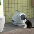 Load image into Gallery viewer, Enclosed Cat Litter Box, Covered Litter Box with Lid and Scoop, Cat Box Enclosure with Pull-out Drawer Type, Front Door and Skylight, Easy to Clean, Blue
