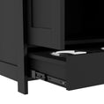 Load image into Gallery viewer, Pet Feeding Station with Storage, Dog Feeding Station with Raised Dog Bowls, Adjustable Panel, Hooks, Pet Food Storage Cabinet, Black
