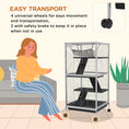 Load image into Gallery viewer, Small Animal Cage with Wheels Pet Home for Chinchillas Ferrets Kittens, with Hammock, 4 Platforms, Removable Tray, Light Grey
