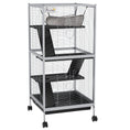Load image into Gallery viewer, 4-Tier Rolling Small Animal Cage, Deluxe Guinea Pig Cage, Ferret Cage for Mink Chinchilla Kitten Rabbit, Small Pet Play House with Hammock Platform, Ramp, Removable Tray, Light Grey
