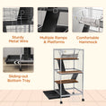 Load image into Gallery viewer, 4-Tier Rolling Small Animal Cage, Deluxe Guinea Pig Cage, Ferret Cage for Mink Chinchilla Kitten Rabbit, Small Pet Play House with Hammock Platform, Ramp, Removable Tray, Light Grey
