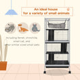 Load image into Gallery viewer, 4-Tier Rolling Small Animal Cage, Deluxe Guinea Pig Cage, Ferret Cage for Mink Chinchilla Kitten Rabbit, Small Pet Play House with Hammock Platform, Ramp, Removable Tray, Light Grey
