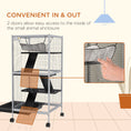Load image into Gallery viewer, 4-Tier Rolling Small Animal Cage, Deluxe Guinea Pig Cage, Ferret Cage for Mink Chinchilla Kitten Rabbit, Small Pet Play House with Hammock Platform, Ramp, Removable Tray, Light Grey
