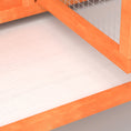 Load image into Gallery viewer, Rabbit Hutch Run, Guinea Pig Hutch Wooden Bunny House with Tray, Ramps, Asphalt Roof, for Garden, Yard, 309 x 70 x 87cm, Orange
