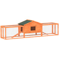 Load image into Gallery viewer, Rabbit Hutch Run, Guinea Pig Hutch Wooden Bunny House with Tray, Ramps, Asphalt Roof, for Garden, Yard, 309 x 70 x 87cm, Orange
