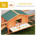 Load image into Gallery viewer, Rabbit Hutch Run, Guinea Pig Hutch Wooden Bunny House with Tray, Ramps, Asphalt Roof, for Garden, Yard, 309 x 70 x 87cm, Orange
