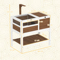 Load image into Gallery viewer, Tortoise House w/ Shelf, Small Pet Reptile Wooden House w/ Hide Shelter Den and Run, Lamp Holder, Tray, for Indoors, Outdoors - Brown

