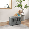 Load image into Gallery viewer, PawHut Large Elevated Dog Bowls with Storage Cabinet Containing Large 37L Capacity, Raised Dog Bowl Stand Pet Food Bowl Dog Feeding Station, Gray
