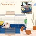 Load image into Gallery viewer, Guinea Pig Cage Chinchillas Rabbit Small Animal Cage with Ramp, Dish, Water Bottle, 99 x 52 x 53cm, Blue
