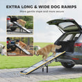 Load image into Gallery viewer, Dog Ramp for Car, SUV, Truck, Foldable Dog Car Ramp with Support Leg, Non-Slip TPR Surface, 69" x 15.7" Pet Stairs for Small to Large Breeds Up to 220LBS, Outdoor Indoor
