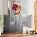 Load image into Gallery viewer, Retractable Stair Gate for Dogs, Pet Gate, Extends to 140 cm Wide & 93 cm Tall, One Handed Operation, for Stairs, Hallways, Doorways, Indoor and Outdoor, Grey
