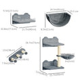 Load image into Gallery viewer, Cat Wall Shelves, 3PCs Cat Shelves with Hammock, Scratching Post, 3 Steps, Jumping Platforms, Wall Mounted Cat Climber, Grey
