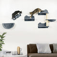Load image into Gallery viewer, 4PCs Wall Mounted Cat Tree Cat Wall Shelves Furniture Climbing Shelf Set Kitten Activity Centre w/ Hammock, Scratching Post - Grey
