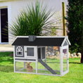 Load image into Gallery viewer, 2 Tiers Rabbit Hutch and Run Wooden Guinea Pig Hutch Outdoor with Sliding Tray, Ramp, Water-resistant Roof, for 2-4 Rabbits, Grey
