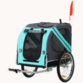 Load image into Gallery viewer, Dog Bike Trailer with Large Rubber Wheels, 3 Entrances, Dog Wagon for Bike, Green and Gray
