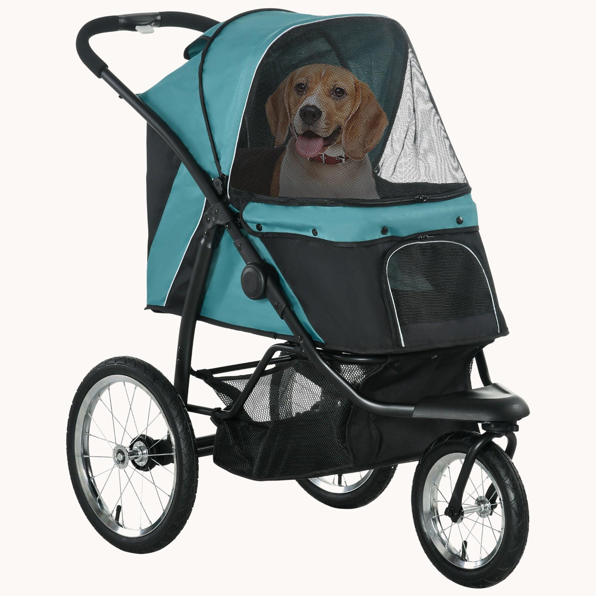 EasyFold Pet Stroller for Small and Medium Dogs and Cats Dark Green