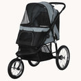 Load image into Gallery viewer, Pet Stroller with Rubber Wheels, Adjustable Canopy, Safety Tether for S to M dogs, Black
