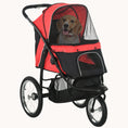 Load image into Gallery viewer, EasyFold Trail Pet Stroller with Rubber Wheels Red
