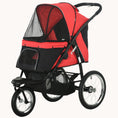 Load image into Gallery viewer, EasyFold Trail Pet Stroller with Rubber Wheels Red
