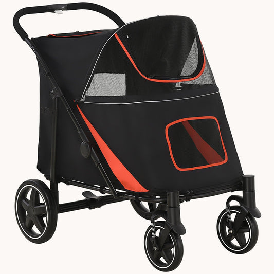 EasyFold City Pet Stroller with Shock Absorber Black
