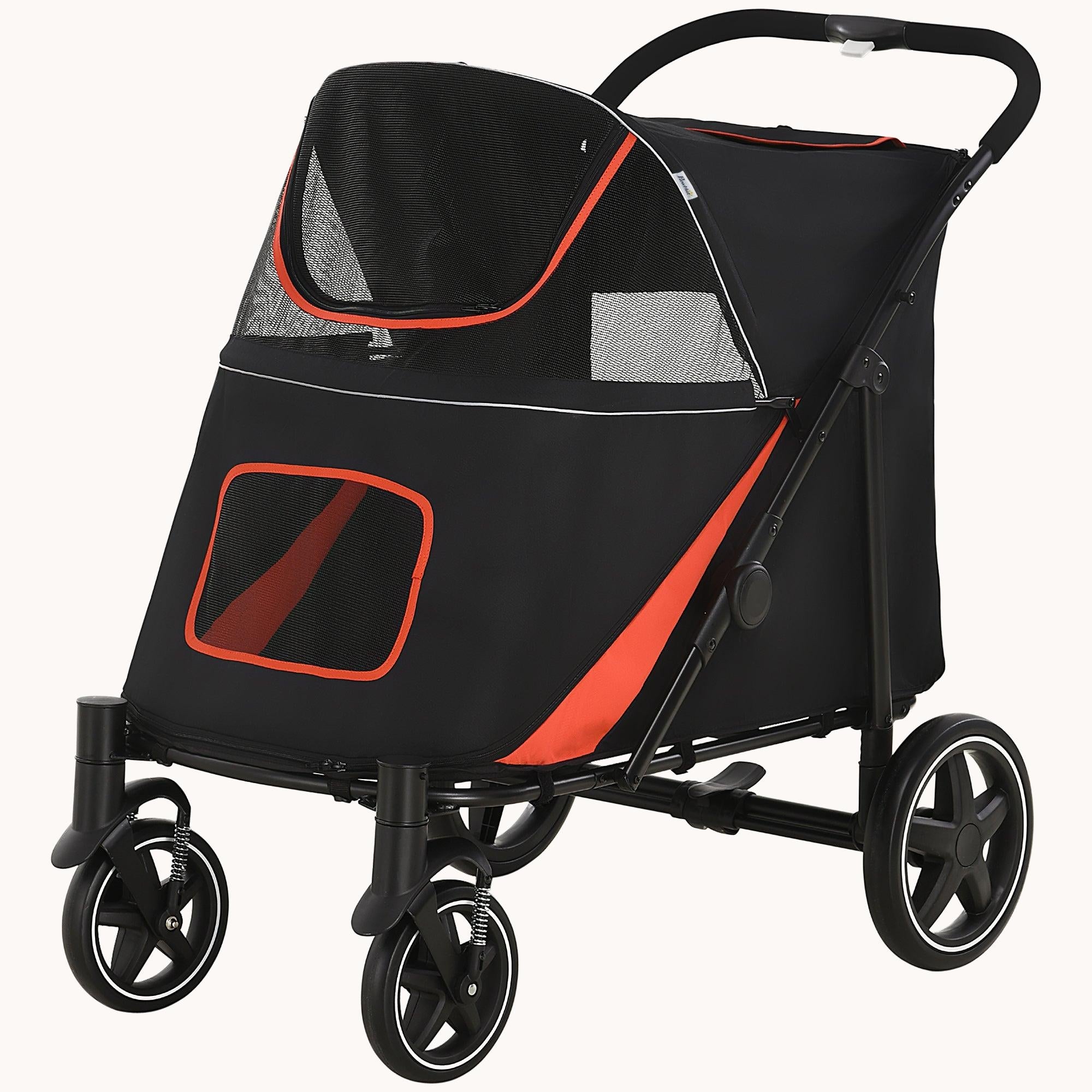 EasyFold City Pet Stroller with Shock Absorber Black