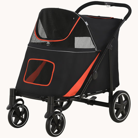 EasyFold City Pet Stroller with Shock Absorber Black