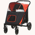 Load image into Gallery viewer, EasyFold City Pet Stroller with Shock Absorber Red
