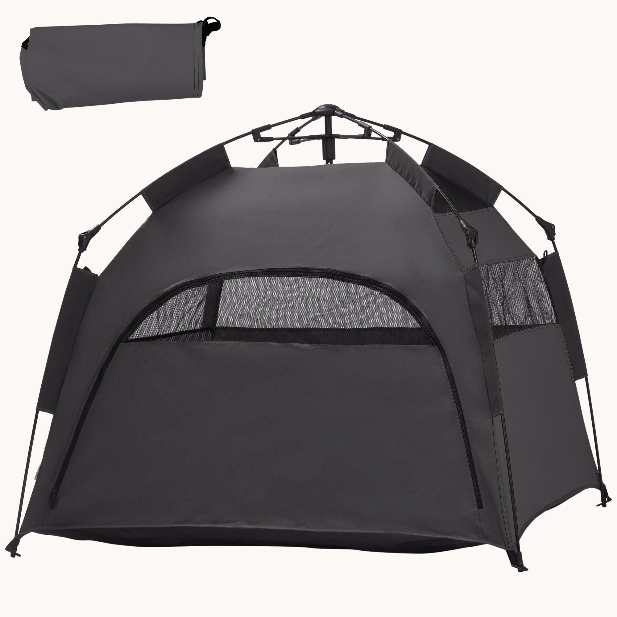 Pop-Up Dog Tent for Extra Large & Large Dogs with Carry Bag Dark Gray