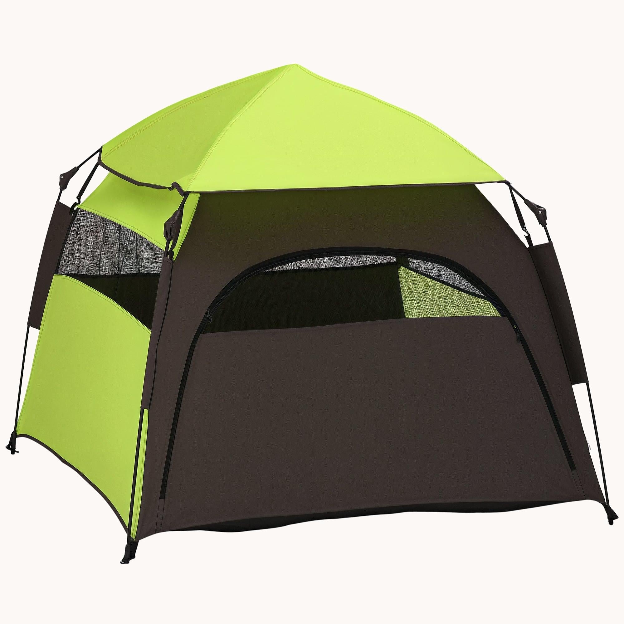 Pop-up Camping Tent for Extra Large and Large Dogs with Carry Bag Green