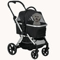 Load image into Gallery viewer, 3-in-1 Pet Stroller with Removable Carrier, Storage Basket for Small Dogs and Cats, Black
