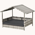 Load image into Gallery viewer, Dog House Outdoor with Canopy and Cushion for Small to Medium Pets Gray
