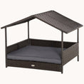 Load image into Gallery viewer, Dog House Outdoor with Canopy and Cushion for Small to Medium Pets Brown and Gray

