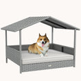 Load image into Gallery viewer, Dog House Outdoor with Canopy and Cushion for Small to Medium Pets Silver and White
