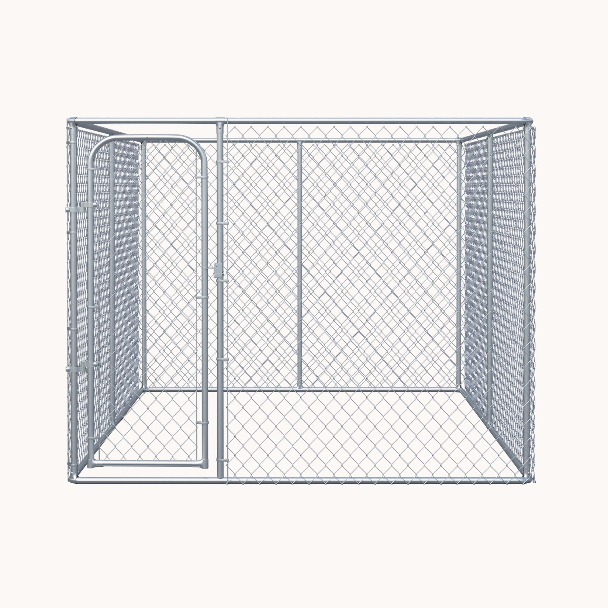 13.1'x7.5'x6' Heavy Duty Outdoor Dog Kennel with Galvanized Chain Link & Secure Lock