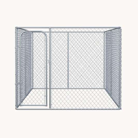 13.1'x7.5'x6' Heavy Duty Outdoor Dog Kennel with Galvanized Chain Link & Secure Lock