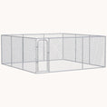 Load image into Gallery viewer, 15.1'x15.1'x6' Galvanized Chain Link Dog Kennel with Secure Lock
