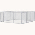 Load image into Gallery viewer, 15.1'x15.1'x6' Galvanized Chain Link Dog Kennel with Secure Lock
