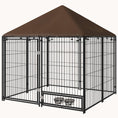 Load image into Gallery viewer, 4.6'x4.6'x5' Outdoor Dog Playpen with Canopy & Rotating Bowl, Black
