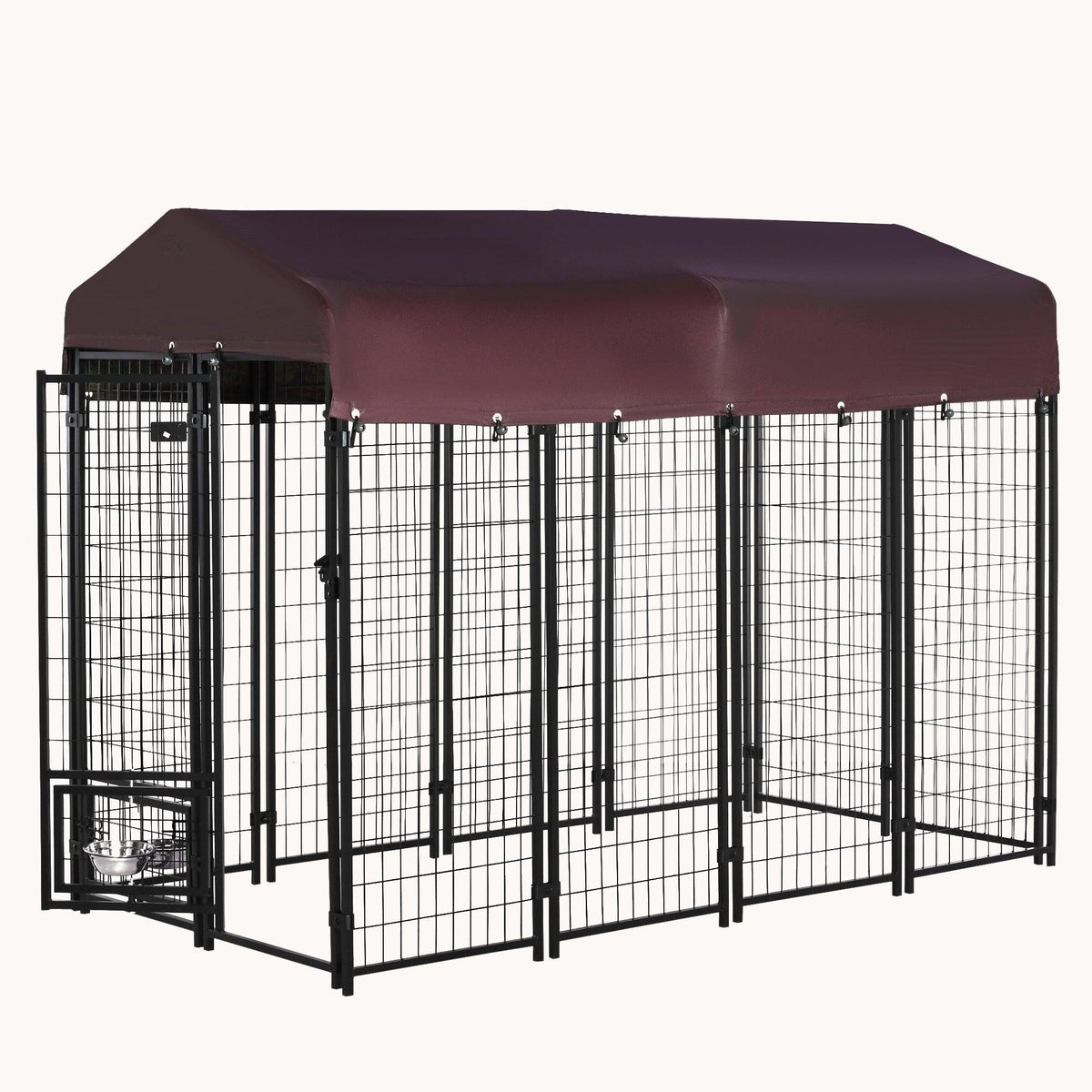 8'x4'x6' Outdoor Dog Kennel w/ Arched Design & Waterproof UV Cover