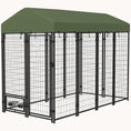Load image into Gallery viewer, 8'x4'x6' Heavy Duty Welded Wire Dog Kennel with 360?? Bowls & Weatherproof Cover
