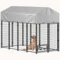 Load image into Gallery viewer, 8' x 4' x 6' Outdoor Dog Kennel with Shade & Rotating Bowl
