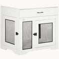 Load image into Gallery viewer, Double Door Furniture Style Dog Crate with Cushion and Drawer for Small Dogs, White
