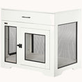 Load image into Gallery viewer, Double Door Furniture Style Dog Crate with Cushion and Drawer for Small Dogs, White
